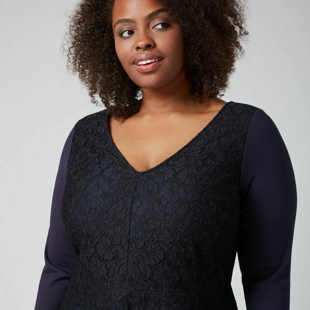 Lane Bryant Lace Inset Fit and Flare Dress NWT 26